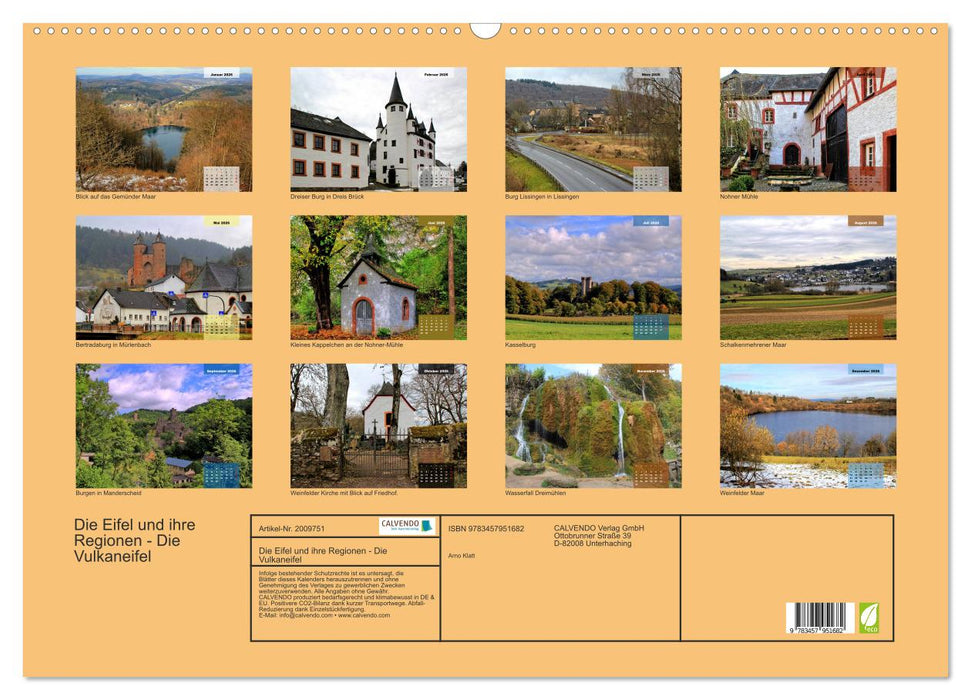 Die Eifel und ihre Regionen - Die Vulkaneifel (CALVENDO Wandkalender 2026)