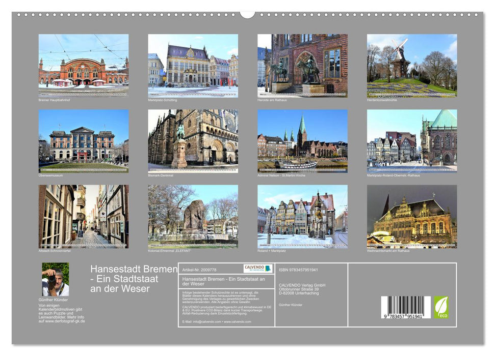 Hansestadt Bremen - Ein Stadtstaat an der Weser (CALVENDO Premium Wandkalender 2026)