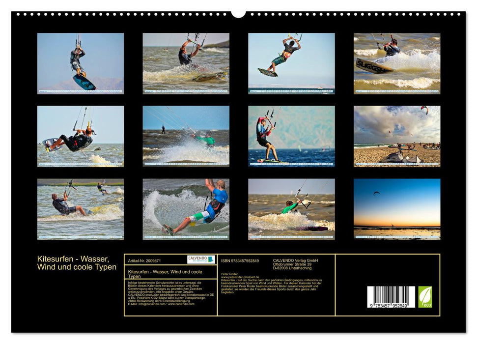 Kitesurfen - Wasser, Wind und coole Typen (CALVENDO Premium Wandkalender 2026)