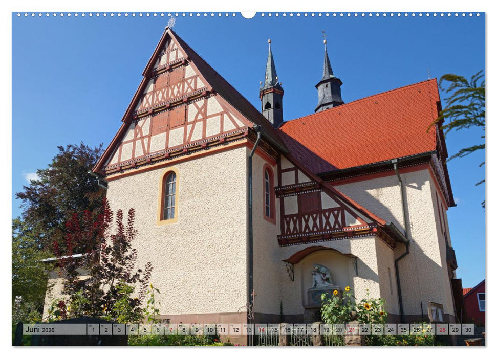 Wunderbares Thüringen - besondere Dorfkirchen (CALVENDO Premium Wandkalender 2026)