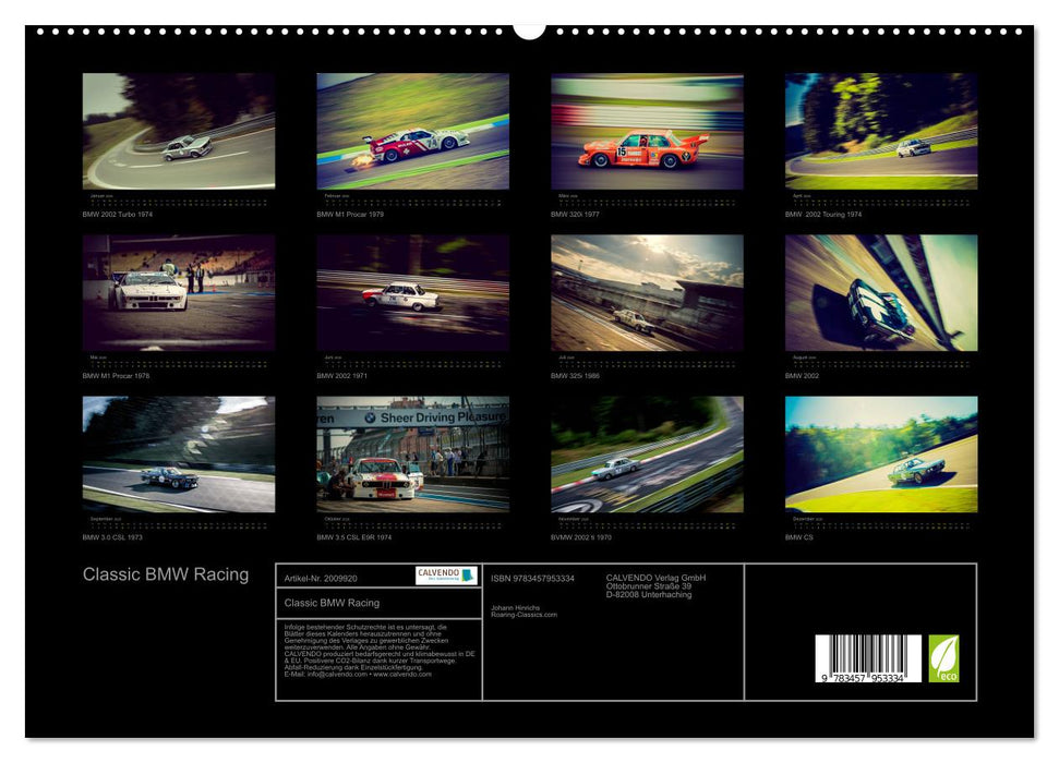 Classic BMW Racing (CALVENDO Premium Wandkalender 2026)