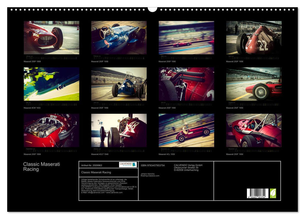 Classic Maserati Racing (CALVENDO Wandkalender 2026)