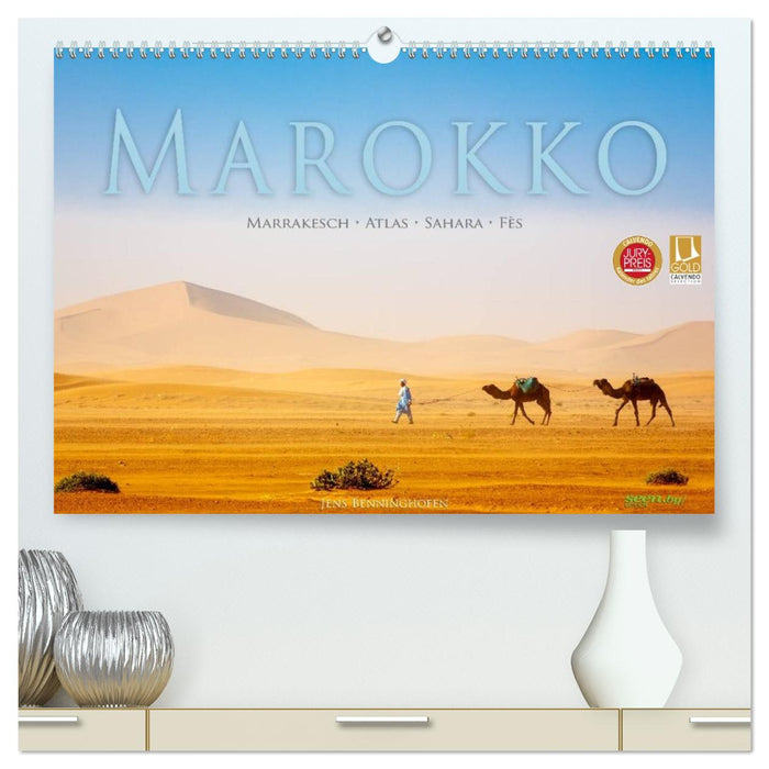Marokko: Marrakesch, Atlas, Sahara, Fès (CALVENDO Premium Wandkalender 2026)