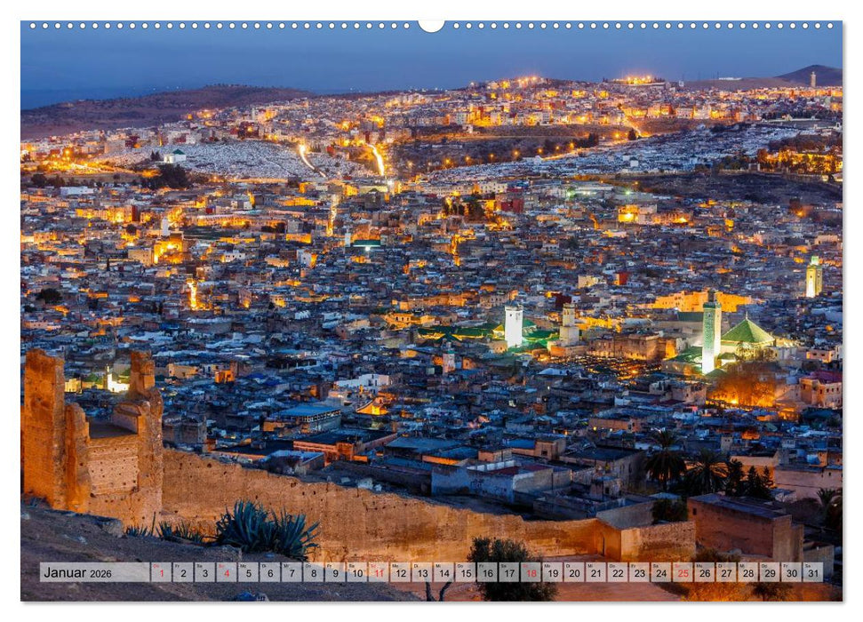 Marokko: Marrakesch, Atlas, Sahara, Fès (CALVENDO Premium Wandkalender 2026)
