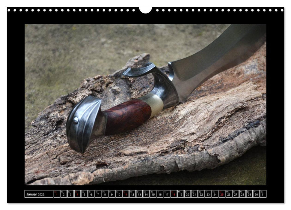 Kunst in Stahl und Damast - M e s s e r (CALVENDO Wandkalender 2026)