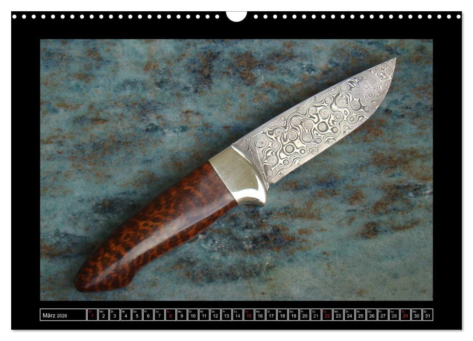 Kunst in Stahl und Damast - M e s s e r (CALVENDO Wandkalender 2026)