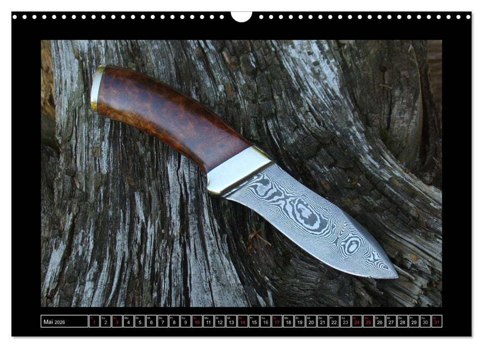 Kunst in Stahl und Damast - M e s s e r (CALVENDO Wandkalender 2026)