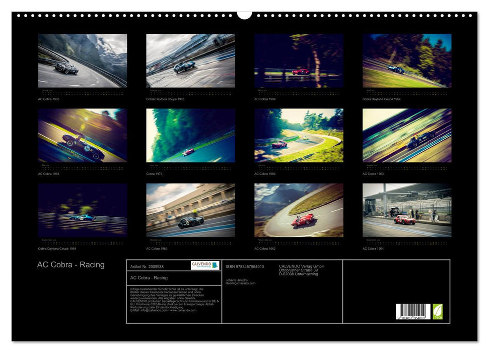 AC Cobra - Racing (CALVENDO Wandkalender 2026)