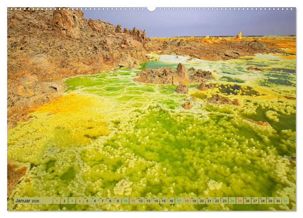 Vulkane Äthiopiens - Erta Ale und Dallol (CALVENDO Premium Wandkalender 2026)