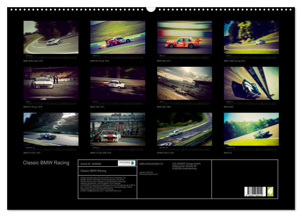 Classic BMW Racing (CALVENDO Wandkalender 2026)