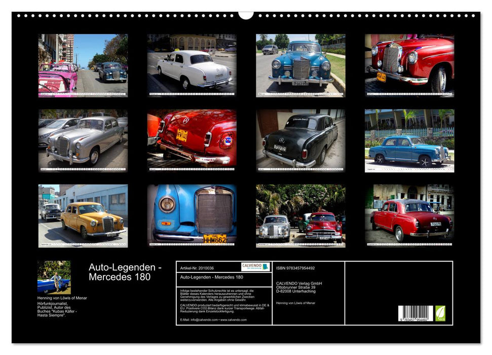 Auto-Legenden - Mercedes 180 (CALVENDO Wandkalender 2026)