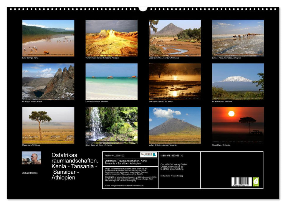 Ostafrikas Traumlandschaften. Kenia - Tansania - Sansibar - Äthiopien (CALVENDO Wandkalender 2026)