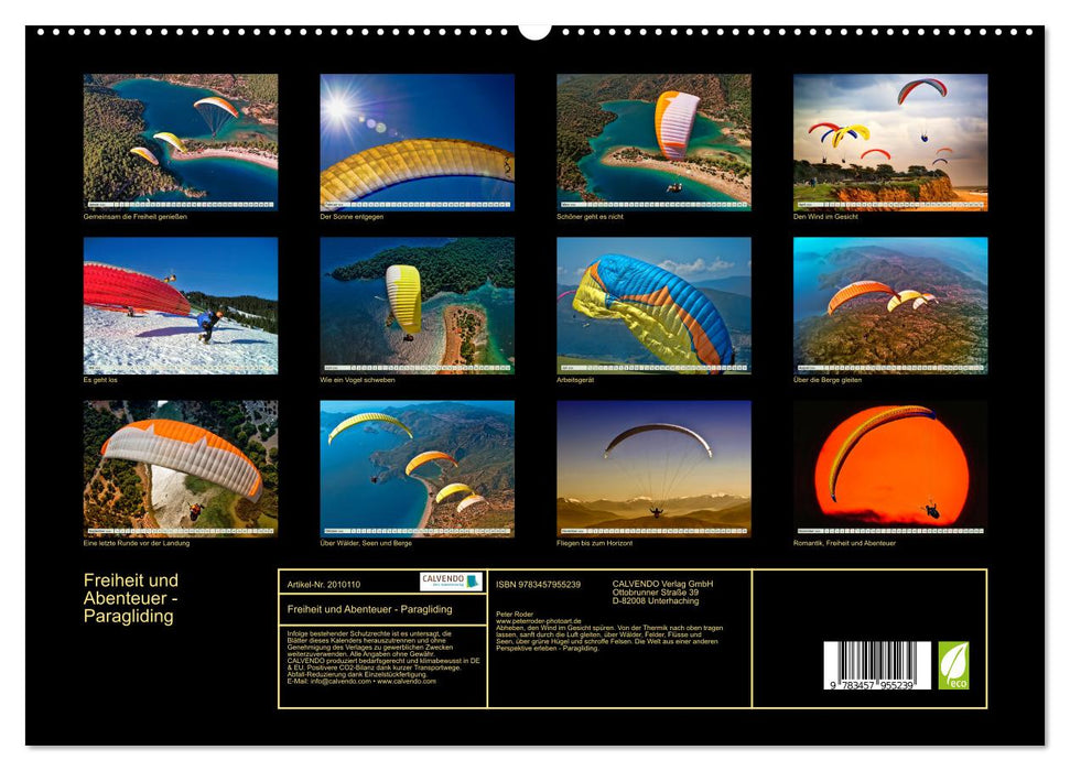 Freiheit und Abenteuer - Paragliding (CALVENDO Premium Wandkalender 2026)