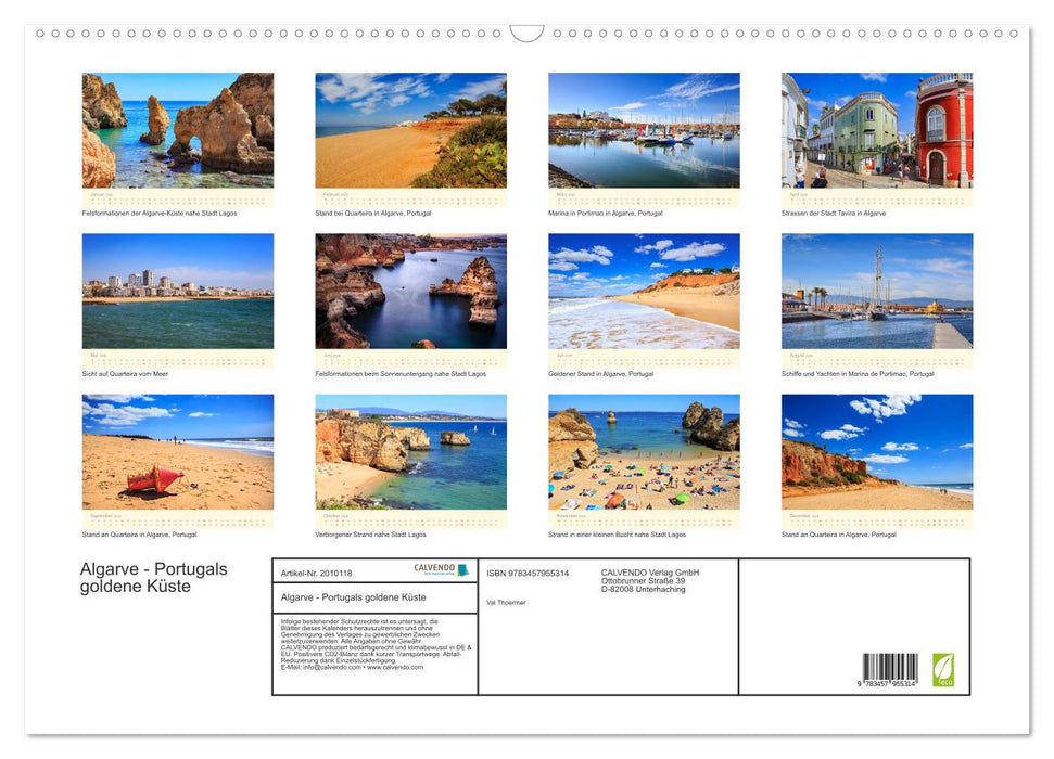 Algarve - Portugals goldene Küste (CALVENDO Wandkalender 2026)