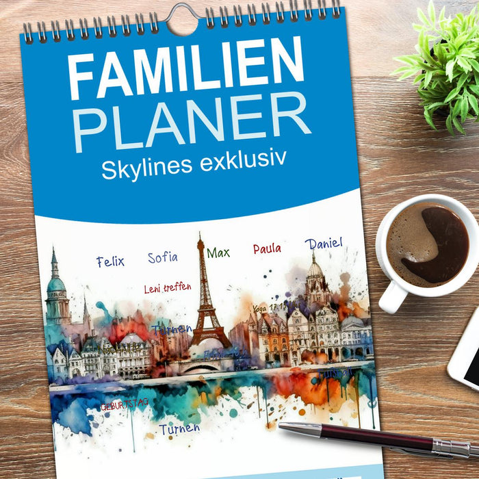 Skylines exklusiv (CALVENDO Familienplaner 2026)