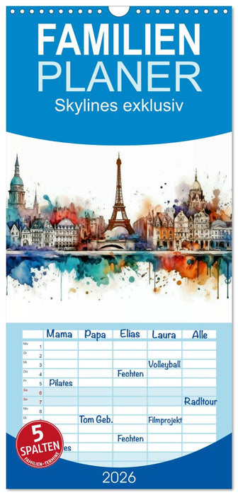 Skylines exklusiv (CALVENDO Familienplaner 2026)