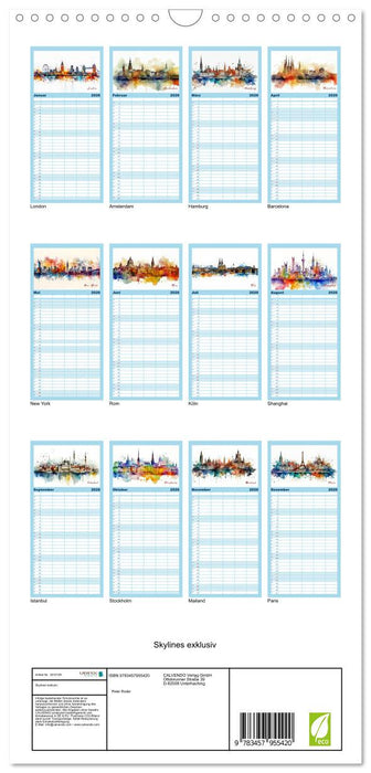 Skylines exklusiv (CALVENDO Familienplaner 2026)
