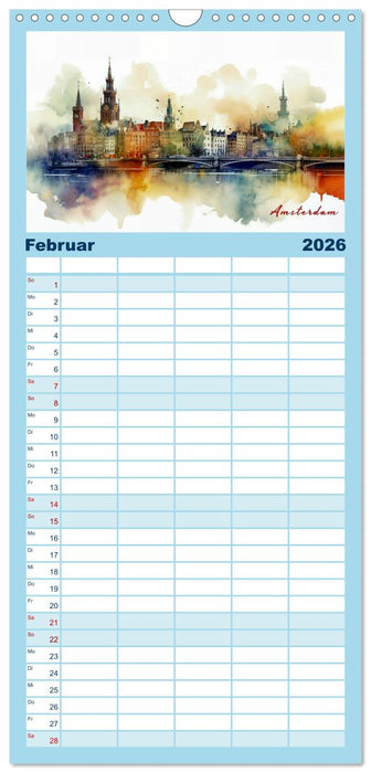 Skylines exklusiv (CALVENDO Familienplaner 2026)