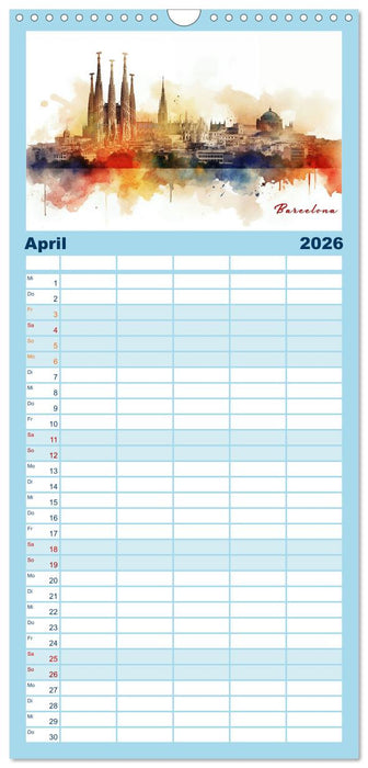 Skylines exklusiv (CALVENDO Familienplaner 2026)