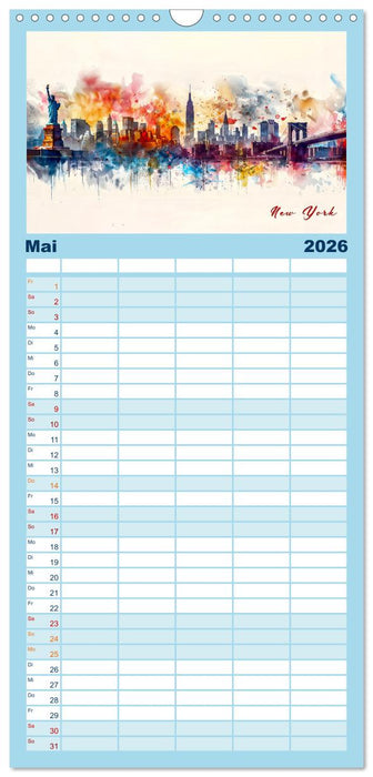 Skylines exklusiv (CALVENDO Familienplaner 2026)