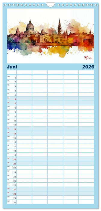 Skylines exklusiv (CALVENDO Familienplaner 2026)