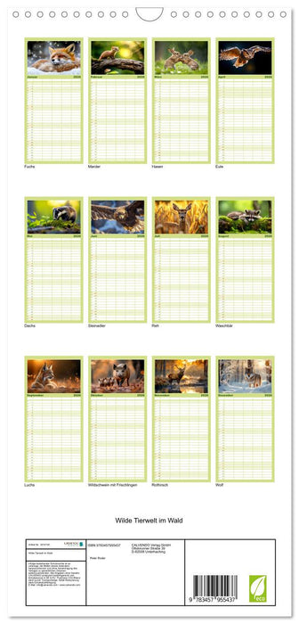 Wilde Tierwelt im Wald (CALVENDO Familienplaner 2026)