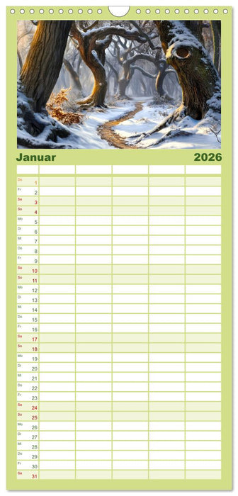 Mystik der Wälder (CALVENDO Familienplaner 2026)