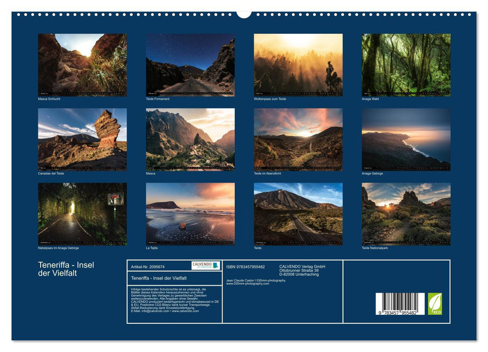 Teneriffa - Insel der Vielfalt (CALVENDO Premium Wandkalender 2026)