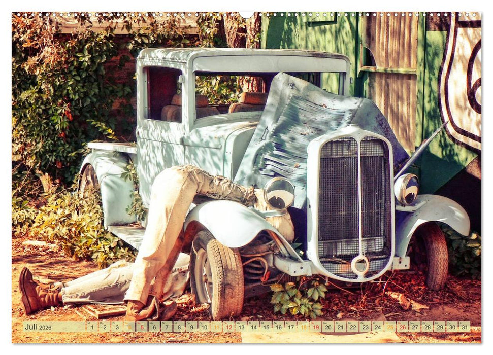 Nostalgie auf 2451 Meilen - Route 66 (CALVENDO Premium Wandkalender 2026)