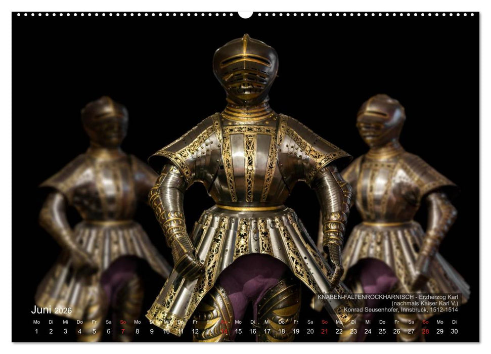 Historische Rüstungen und Waffen (CALVENDO Premium Wandkalender 2026)