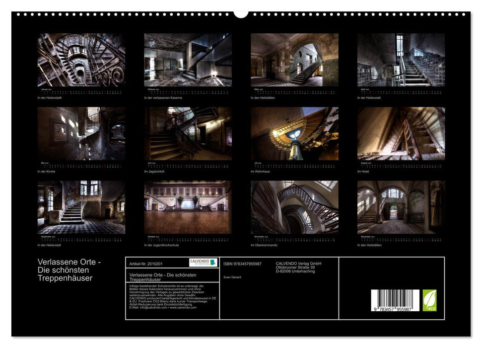 Verlassene Orte - Die schönsten Treppenhäuser (CALVENDO Premium Wandkalender 2026)
