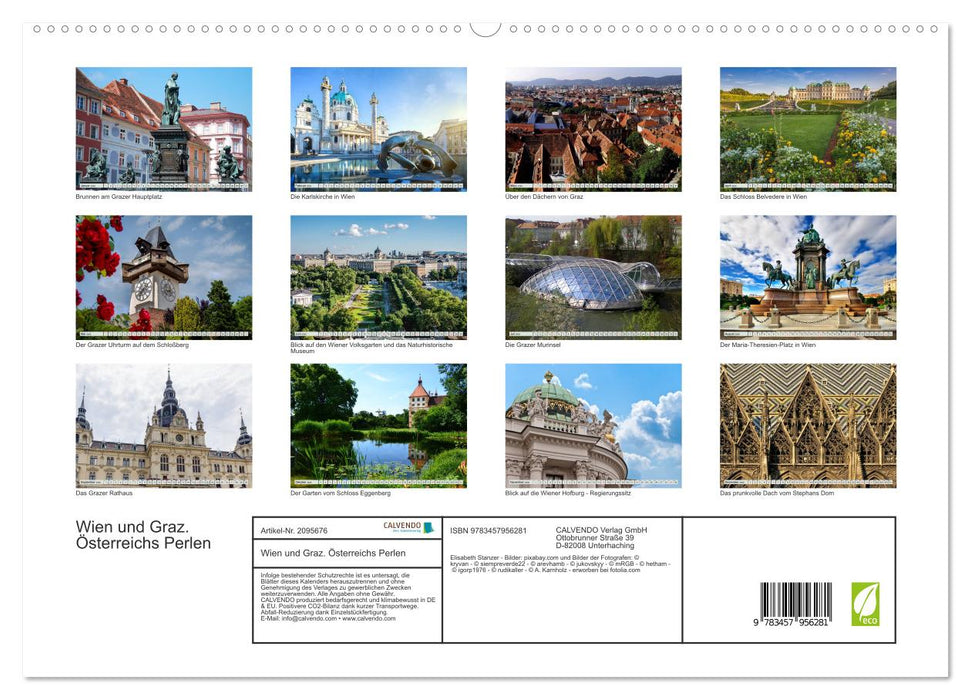 Wien und Graz. Österreichs Perlen (CALVENDO Premium Wandkalender 2026)