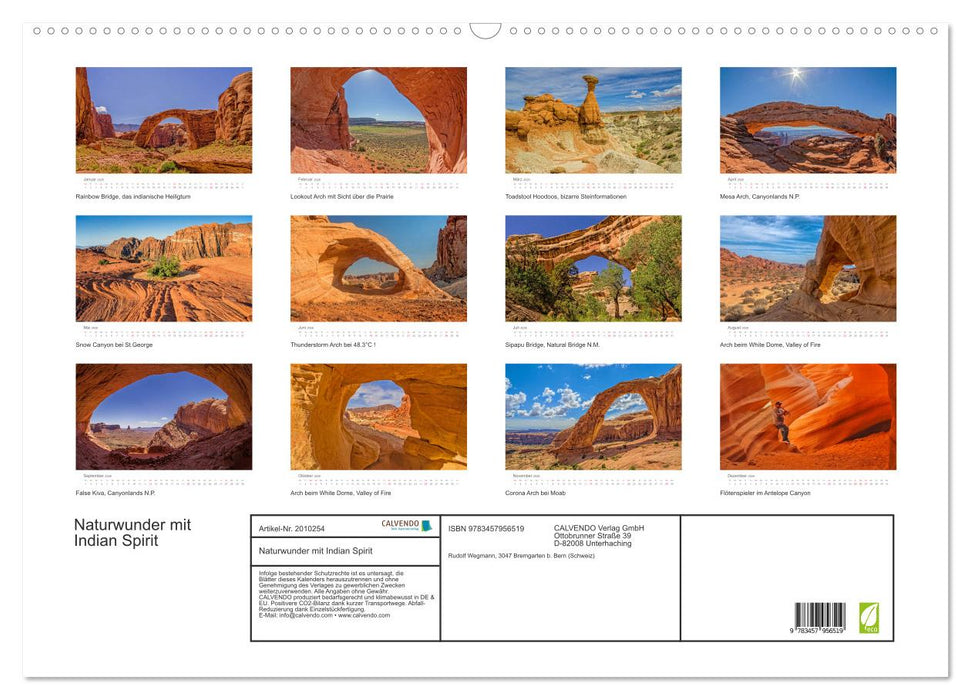 Naturwunder mit Indian Spirit (CALVENDO Wandkalender 2026)