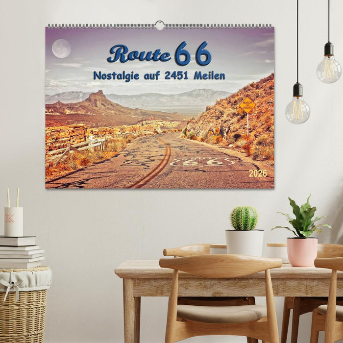 Nostalgie auf 2451 Meilen - Route 66 (CALVENDO Wandkalender 2026)