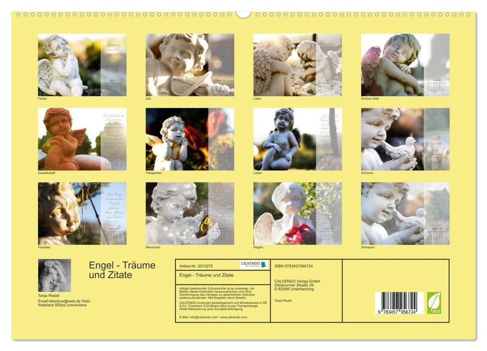 Engel - Träume und Zitate (CALVENDO Premium Wandkalender 2026)