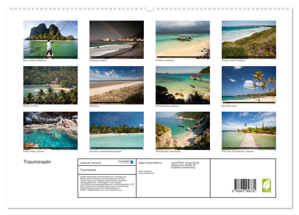 Trauminseln (CALVENDO Premium Wandkalender 2026)