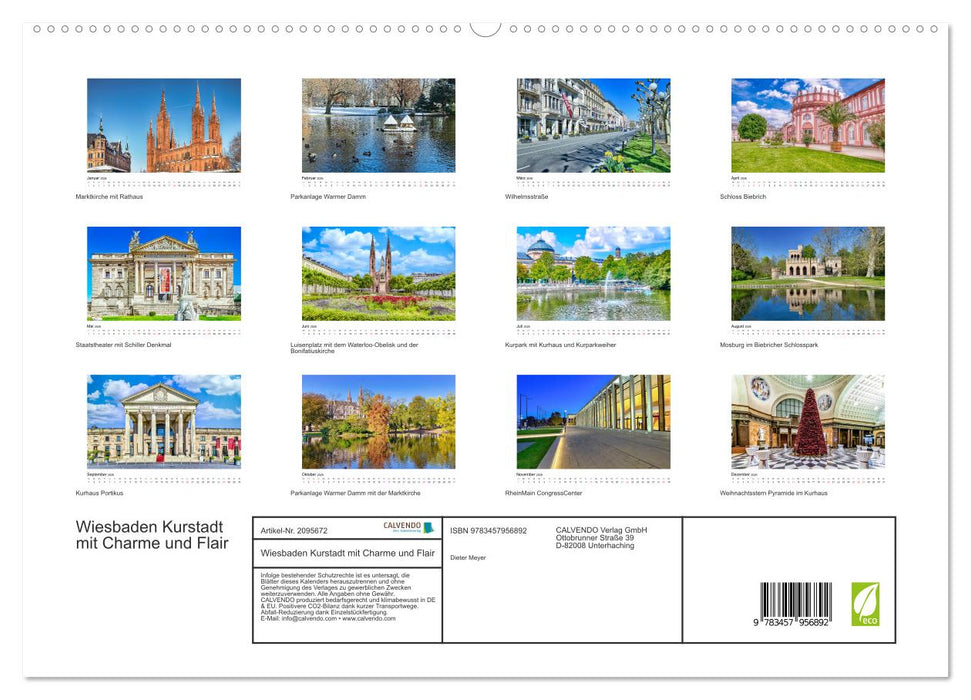 Wiesbaden Kurstadt mit Charme und Flair (CALVENDO Premium Wandkalender 2026)