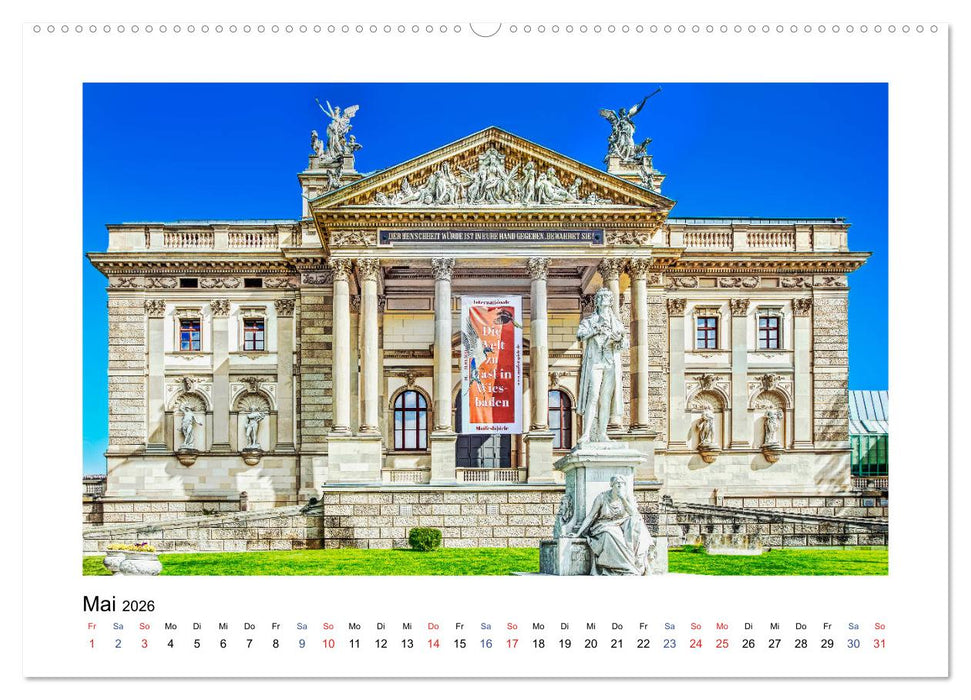Wiesbaden Kurstadt mit Charme und Flair (CALVENDO Premium Wandkalender 2026)