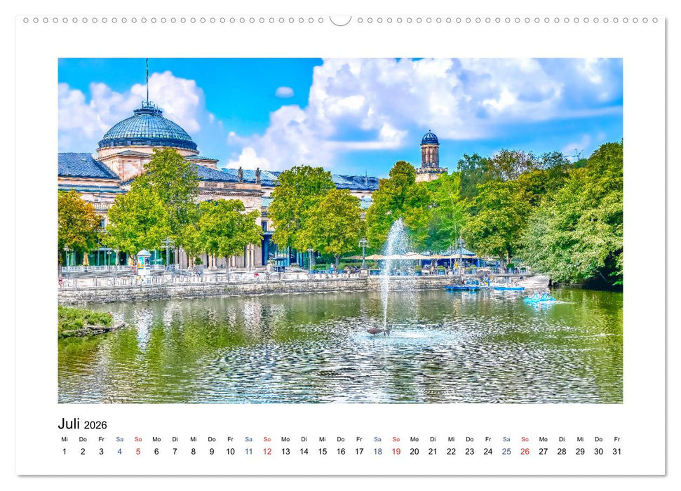 Wiesbaden Kurstadt mit Charme und Flair (CALVENDO Premium Wandkalender 2026)