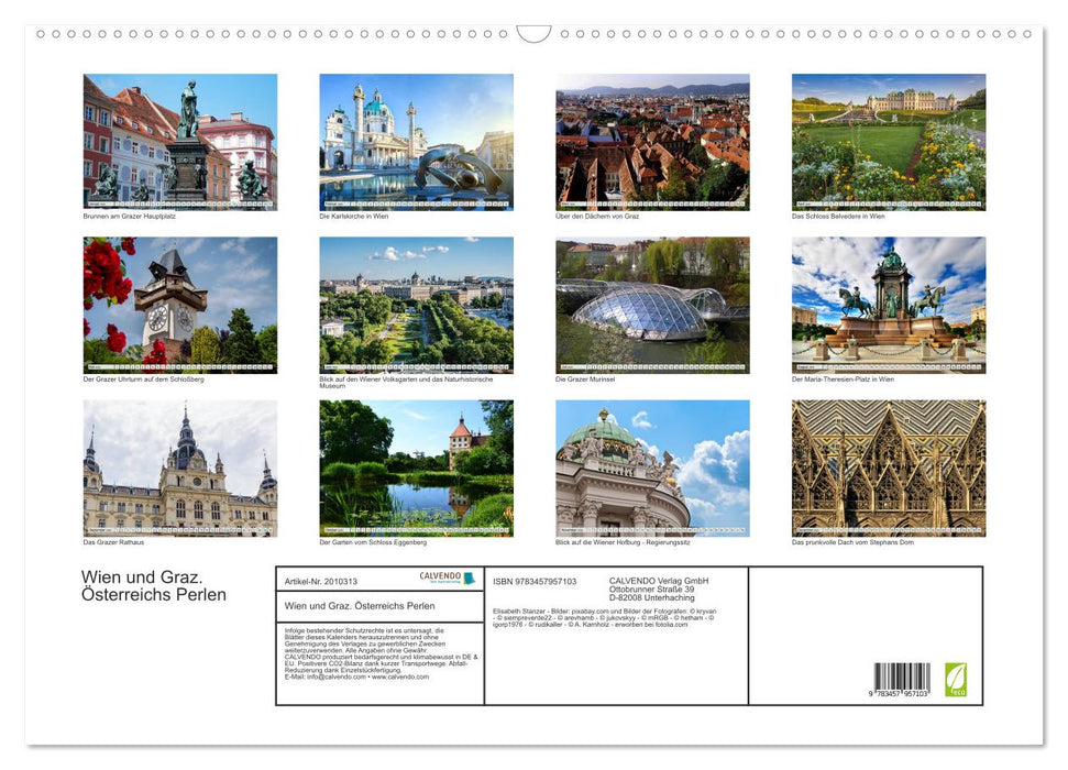 Wien und Graz. Österreichs Perlen (CALVENDO Wandkalender 2026)