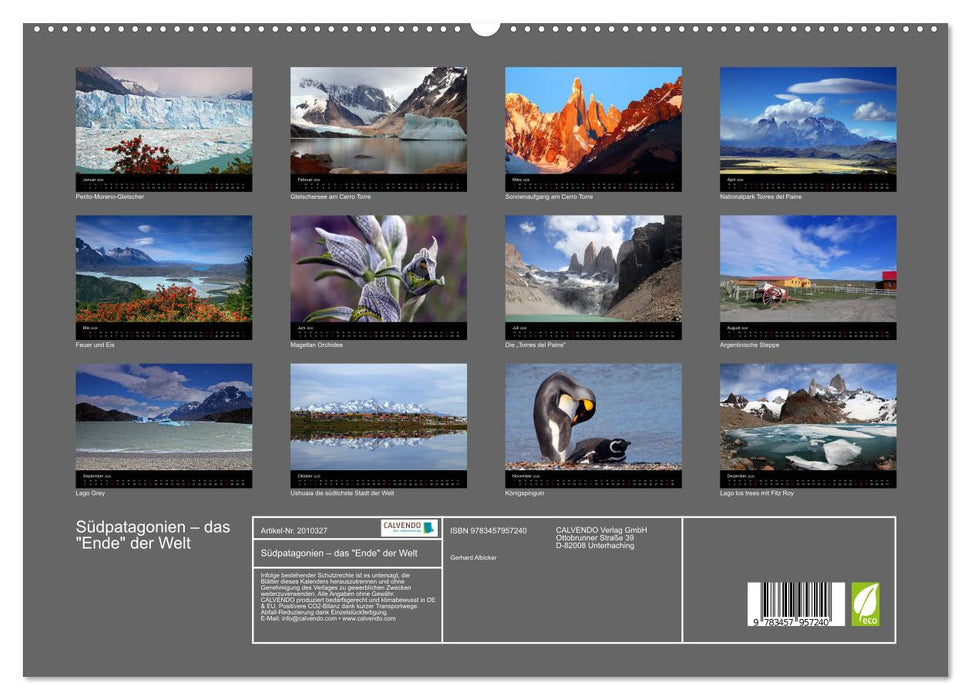 Südpatagonien – das "Ende" der Welt (CALVENDO Premium Wandkalender 2026)
