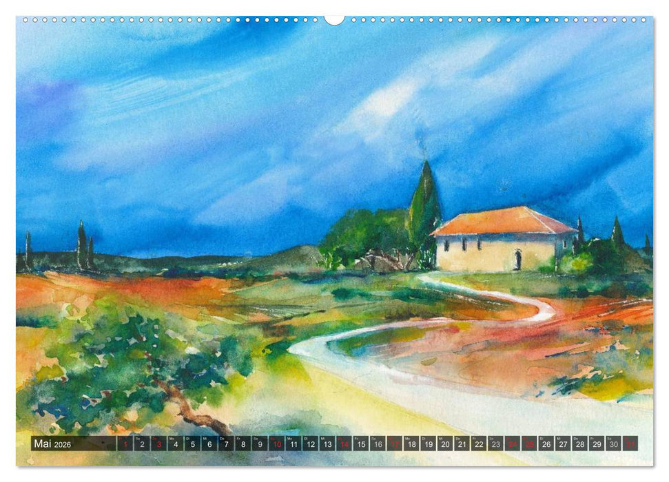 Landschaft in Aquarell (CALVENDO Premium Wandkalender 2026)
