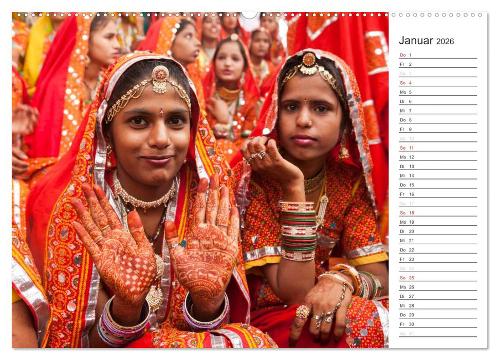 Farbenfrohes aus Indien (CALVENDO Premium Wandkalender 2026)