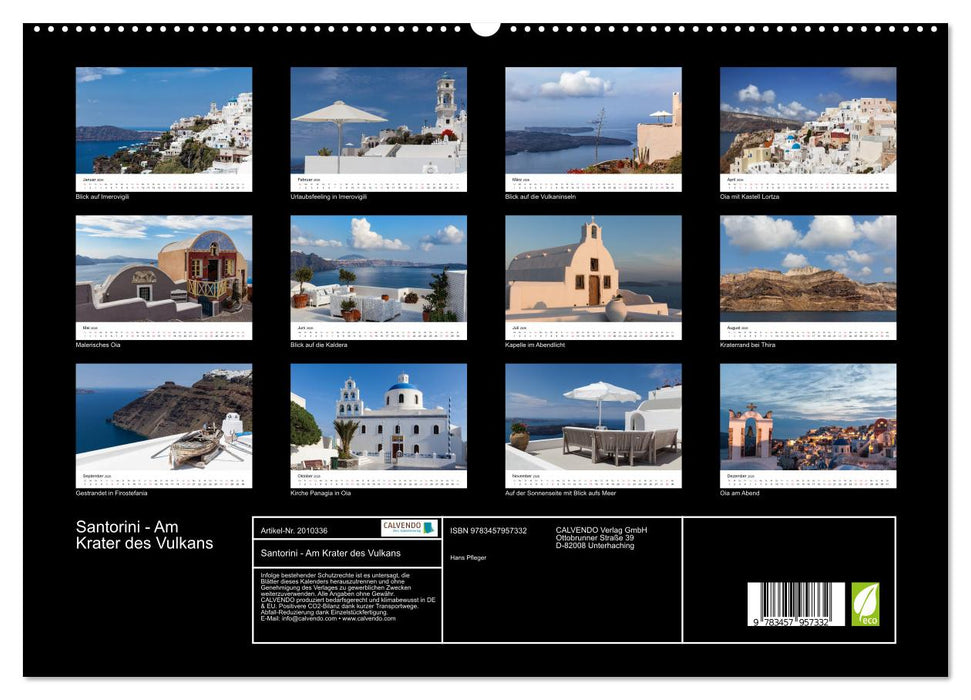 Santorini - Am Krater des Vulkans (CALVENDO Premium Wandkalender 2026)