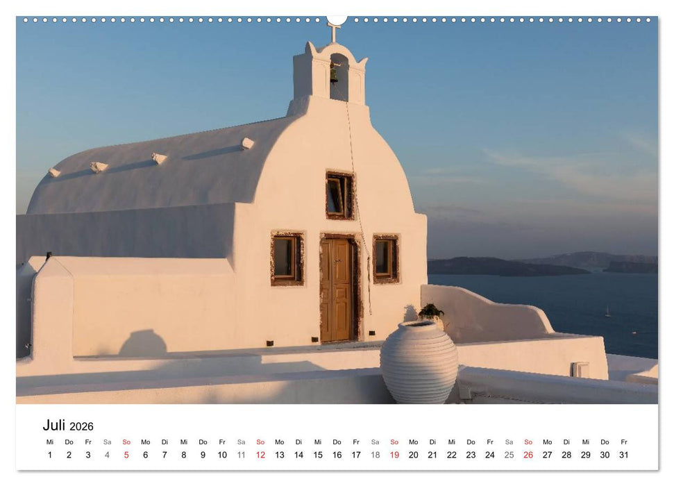 Santorini - Am Krater des Vulkans (CALVENDO Premium Wandkalender 2026)