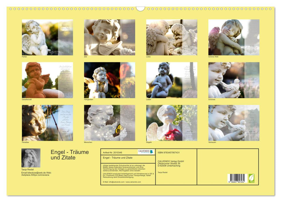 Engel - Träume und Zitate (CALVENDO Wandkalender 2026)