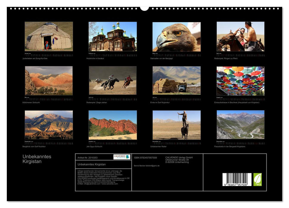 Unbekanntes Kirgistan (CALVENDO Premium Wandkalender 2026)