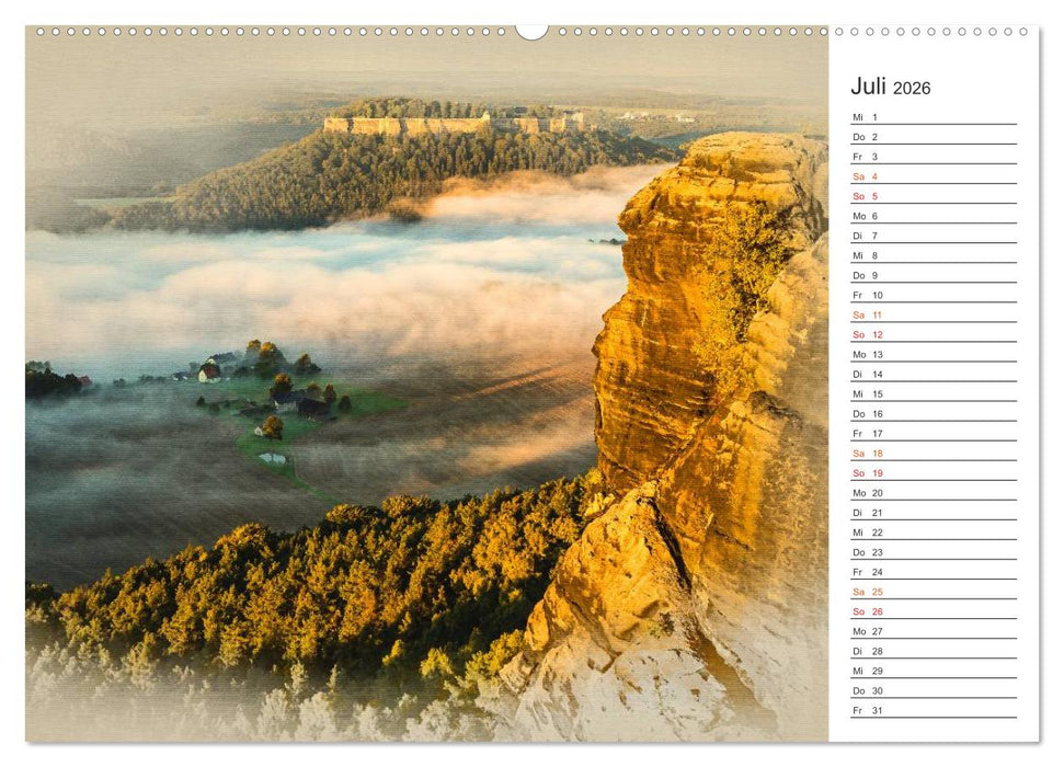 Traumhafte Sächsische Schweiz (CALVENDO Premium Wandkalender 2026)