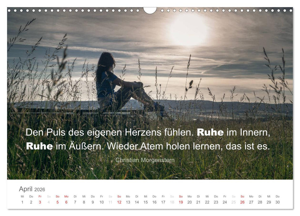 Zauberhafte Sprüche - Bunte Seelenblüten (CALVENDO Wandkalender 2026)