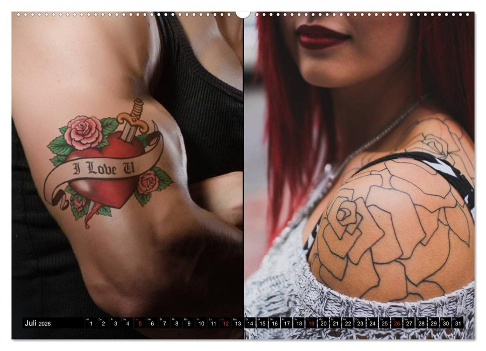Körperkult Tattoo (CALVENDO Premium Wandkalender 2026)